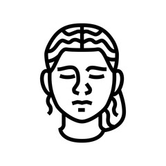 sorrow woman expression line icon vector. sorrow woman expression sign. isolated contour symbol black illustration