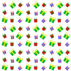 Decorative Christmas pattern with gift boxes. Xmas celebration background