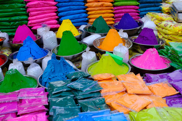 30 October 2024, Pune, Maharashtra, India, Rangoli colors for sale in Pune market for Diwali , Maharashtra , India