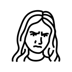 disappointment woman expression line icon vector. disappointment woman expression sign. isolated contour symbol black illustration