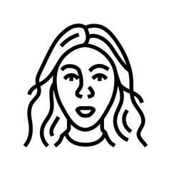 surprise woman expression line icon vector. surprise woman expression sign. isolated contour symbol black illustration
