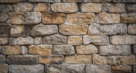 Fototapeta premium Aged stone wall background with texture for natural historic appeal