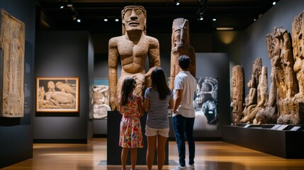 Family Visiting a Museum Exhibit