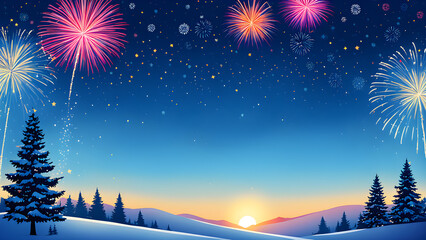 Obraz premium Happy New Year background, happy new year wallpaper, fourth of July, independence day, firework on the sky, ai generated