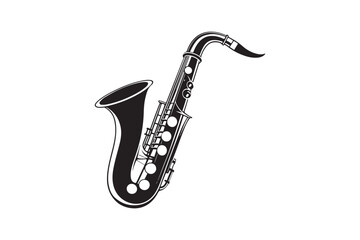 Saxophone Silhouette vector illustration, Saxophone Silhouette Bundle 