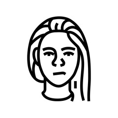 frustration woman expression line icon vector. frustration woman expression sign. isolated contour symbol black illustration