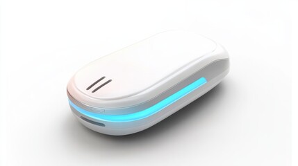 Portable hand warmer with modern design, isolated on a white background for winter tech themes