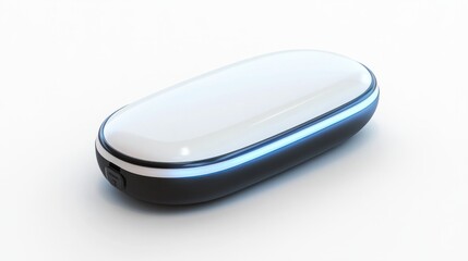 Portable hand warmer with modern design, isolated on a white background for winter tech themes