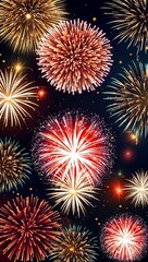 Fototapeta premium Fireworks background with vibrant sparks for celebratory festive design