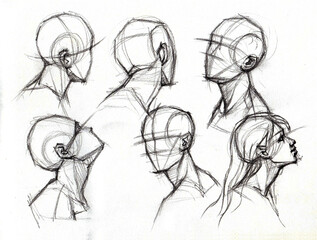 drawing of head set pencil drawing for card illustration decoration