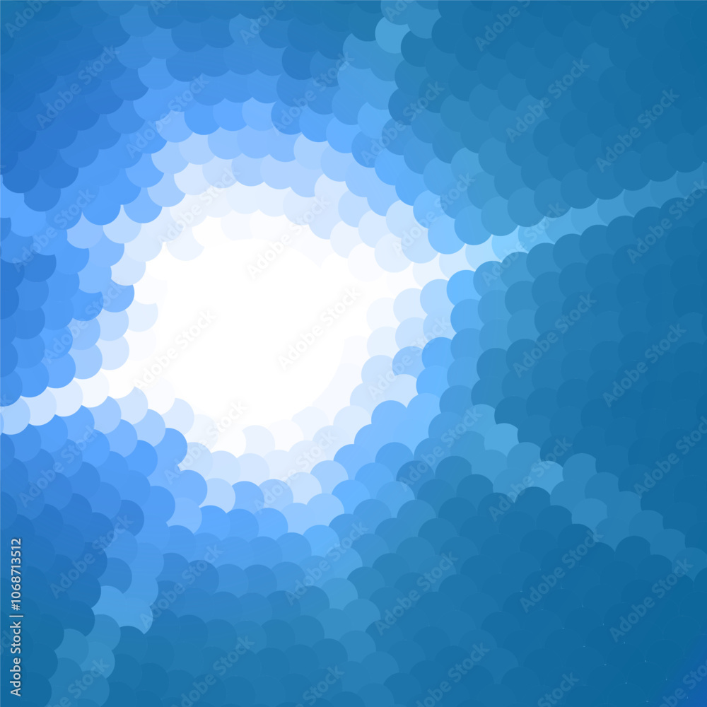 Poster Abstract halftone background with glacial blue ice color dots. Vector graphic pattern