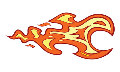Flying fireball icon template. Place for a round object for comic style design. Vector on transparent background