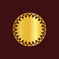 Golden decorated photo frame vector png