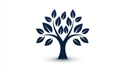 Simple Blue Tree Logo Design