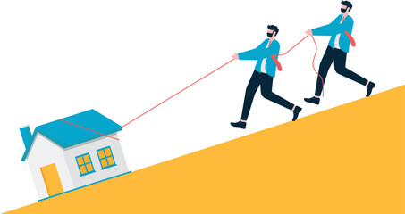 Mortgage stress conceptual illustration.

