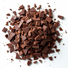Fototapeta premium Chocolate thins with white cream filling isolated on white,Chocolate Covered Caramels Sprinkled with Sea Salt