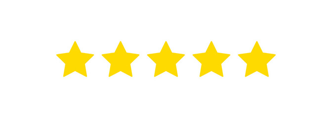 Five stars quality rating icon.