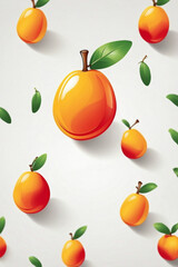 Obraz premium Minimalist Mango Logo on a White Background in Orange and Red Tones