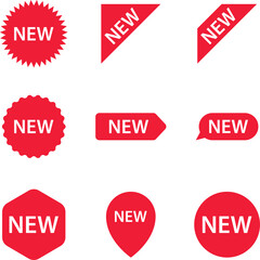 Stickers for New Arrival shop product tags, new labels or sale badges and banners vector sticker icons templates