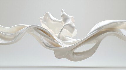 Abstract White Liquid Swirl Design