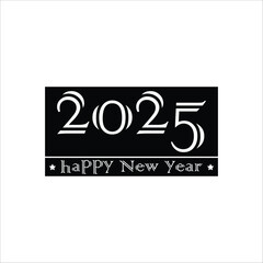 Happy new year logo new year typography