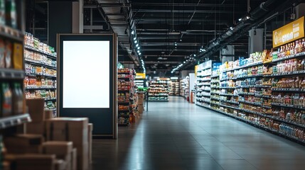 Blank advertising Mockup for advertisement at the supermarket HD
