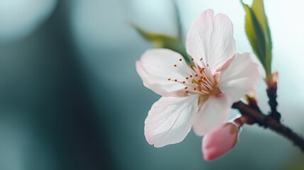 春の日に咲く繊細な花のクローズアップ
