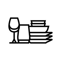 clean kitchen utensils line icon vector. clean kitchen utensils sign. isolated contour symbol black illustration