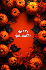 Halloween Greeting with Pumpkins