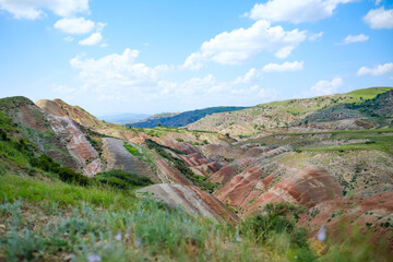 Obraz premium Mravaltskaro Colorful Mountains in Kakheti Region. Georgia