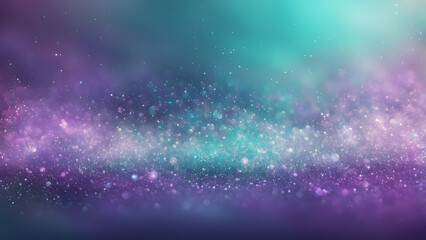 Iridescent gradient of teal and violet with a mist of holographic sparkles appearing and fading background, Ai Generated