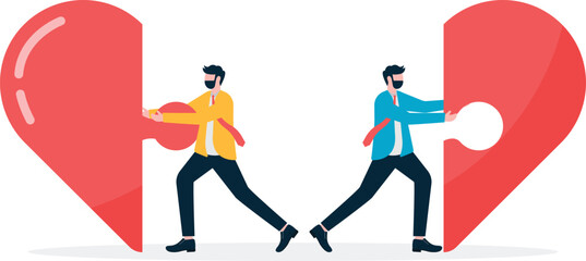 Heartbreak puzzle. vector illustrator
