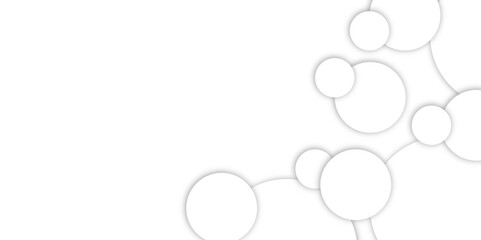 Abstract white geometric overlapping circle background with shadow. Vector circles template vector design. white background texture, Xmas, backdrop, lights, wallpaper design.	
