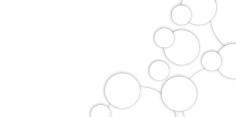 Abstract white geometric overlapping circle background with shadow. Vector circles template vector design. white background texture, Xmas, backdrop, lights, wallpaper design.	
