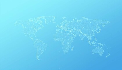 Obraz premium world map on blue background