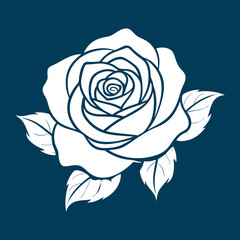 beautiful rose flower vector art illustration