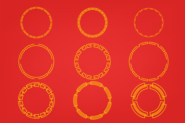 Chinese Oriental Border Frame Ornament  For Lunar Festival Decoration