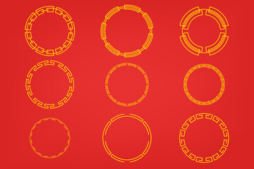 Chinese Oriental Border Frame Ornament  For Lunar Festival Decoration