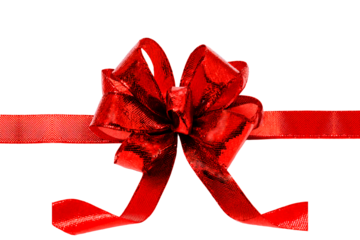 red bow isolated on white. PNG transparent background