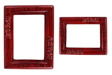 Red photo  frames on a white background
