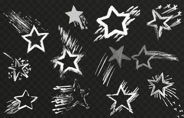 Stars icon collection png. Different star shapes. Black stars icon set. Sparkle star icon set. Falling stars . Vector illustration on isolated background.