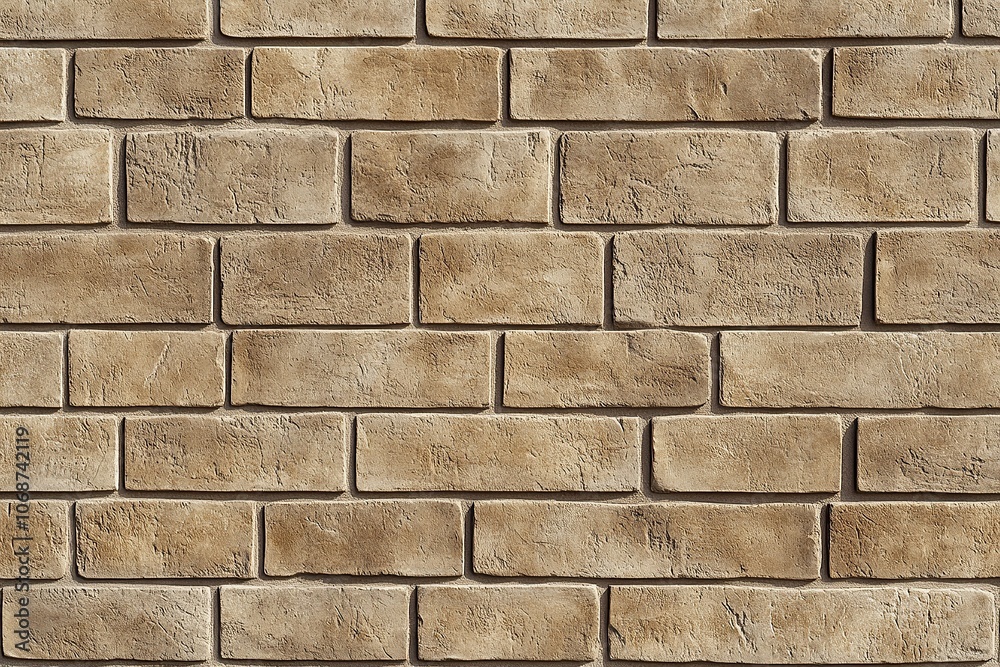 Wall mural A flat, uniform background of light brown brick texture