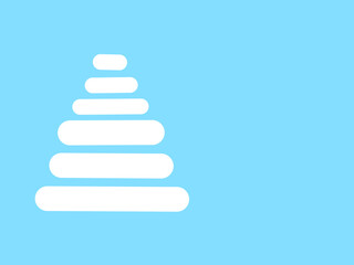 Six stage of pyramid on blue background