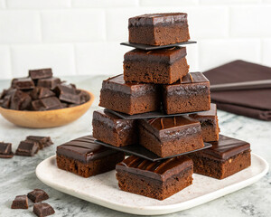 Pieces of dark chocolate bar isolated on white,Chocolate thins with white cream filling isolated on white
