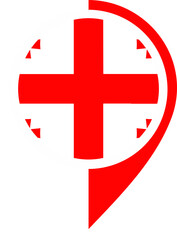 Obraz premium Map Icon Inside Georgia Flag