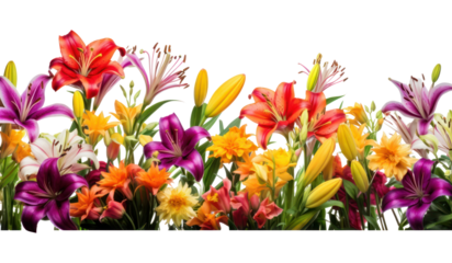 PNG Colorful lilies field nature outdoors flower.