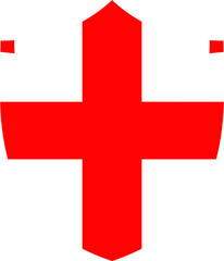 Obraz premium Shield Icon of Georgia Flag