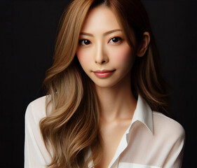 Fototapeta premium 白いブラウスの美女