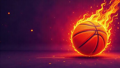  Dreamy Fiery Basketball with Psychedelic Flames