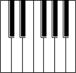 Piano keys. Musical instrument keyboard illustration.